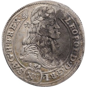 LEOPOLD I. 1657-1705 XV. Kreuzers 1685 KB Kremnica , Silver Ag. 6,01g 30mm ÉH#1063