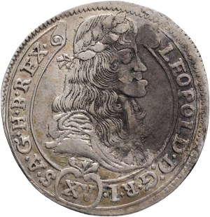LEOPOLD I. 1657-1705 XV. Kreuzers 1685 KB Kremnica , Silver Ag. 6,01g 30mm ÉH#1063