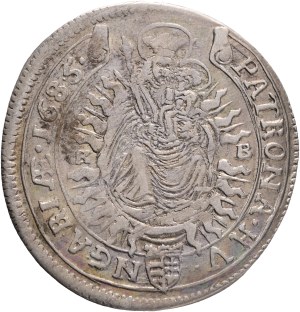 LEOPOLD I. 1657-1705 XV. Kreuzers 1685 KB Kremnica , Silver Ag. 6,01g 30mm ÉH#1063
