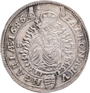 LEOPOLD I. 1657-1705 XV. Kreuzers 1686 KB Kremnica , Silver Ag. 5,67g 30mm ÉH#1063