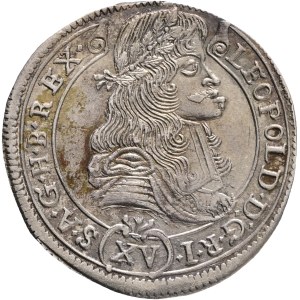 LEOPOLD I. 1657-1705 XV. Kreuzers 1687 KB Kremnica , Silver Ag. 6,60g 30mm ÉH#1063