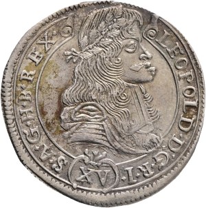 LEOPOLD I. 1657-1705 XV. Kreuzers 1687 KB Kremnica , Silver Ag. 6,60g 30mm ÉH#1063