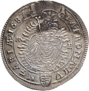LEOPOLD I. 1657-1705 XV. Kreuzers 1687 KB Kremnica , Silver Ag. 6,60g 30mm ÉH#1063