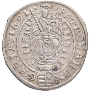 LEOPOLD I. 1657-1705 XV. Kreuzers 1691 KB Kremnica , Silver Ag. 5,77g 30mm KM#209, ÉH#1064a