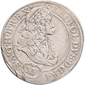 LEOPOLD I. 1657-1705 XV. Kreuzers 1693 MMW Breslau mintmaster Martin Maxmilián Wackerl, Silver Ag. 5,56g 29mm KM#462