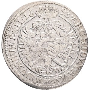 LEOPOLD I. 1657-1705 XV. Kreuzers 1693 MMW Breslau mintmaster Martin Maxmilián Wackerl, Silver Ag. 5,56g 29mm KM#462