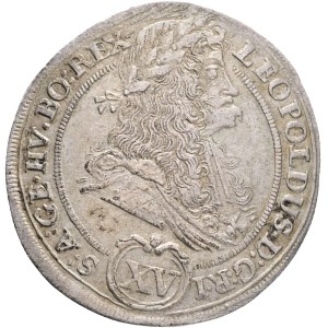 LEOPOLD I. 1657-1705 XV. Kreuzers 1693 KB Kremnica , Silver Ag. 6,06g 30mm KM#209, ÉH#1064A var. LEOPOLDUS