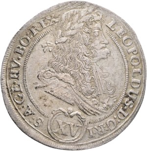 LEOPOLD I. 1657-1705 XV. Kreuzers 1693 KB Kremnica , Silver Ag. 6,06g 30mm KM#209, ÉH#1064A var. LEOPOLDUS