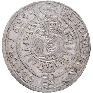 LEOPOLD I. 1657-1705 XV. Kreuzers 1694 KB Kremnica , Silver Ag. 5,70g 30mm KM#209, ÉH#1064A var. LEOPOLDUS