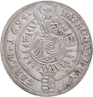 LEOPOLD I. 1657-1705 XV. Kreuzers 1694 KB Kremnica , Silver Ag. 5,70g 30mm KM#209, ÉH#1064A var. LEOPOLDUS