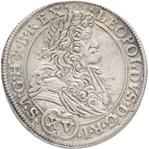 LEOPOLD I. 1657-1705 XV. Kreuzers 1694 MMW Breslau mintmaster Martin Maxmilián Wackerl, Silver Ag. 6,04g 29mm KM#463