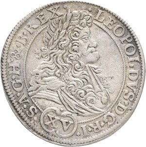 LEOPOLD I. 1657-1705 XV. Kreuzers 1694 MMW Breslau mintmaster Martin Maxmilián Wackerl, Silver Ag. 6,04g 29mm KM#463
