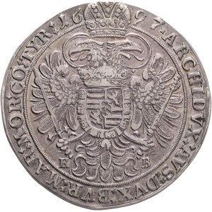 LEOPOLD I. 1657-1705 1 Thaler 1697 KB Kremnica KM#214.8, ÉH#1021 Ag. 28,3g, 45mm,KM#214.8, ÉH#1021