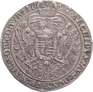 LEOPOLD I. 1657-1705 1 Thaler 1697 KB Kremnica KM#214.8, ÉH#1021 Ag. 28,3g, 45mm,KM#214.8, ÉH#1021