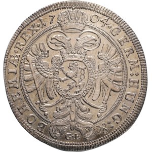 LEOPOLD I. 1657-1705 1 Thaler 1704 GE Gregor Egerer, Prague , Silver Ag. 28,56g 43mm KM#624, Dav EC III#1007