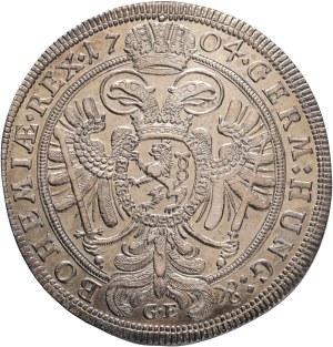 LEOPOLD I. 1657-1705 1 Thaler 1704 GE Gregor Egerer, Prague , Silver Ag. 28,56g 43mm KM#624, Dav EC III#1007