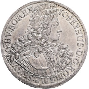 JOSEPH I. 1705-1711 1 Thaler 1707, Hall Silver Ag.875 28,76g 42mm, KM#1438.1 cleaned