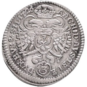 CHARLES VI. 1711-1740 3 Kreuzers 1726 Breslau, Silver Ag. 1,72g 21mm , KM#804