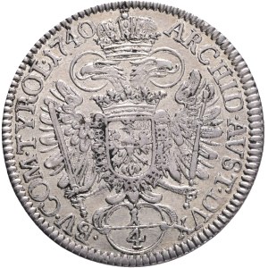 CHARLES VI. 1711-1740 1/4 Thaler 1740 Hall, Silver Ag. 7,08g 32mm, KM#1666