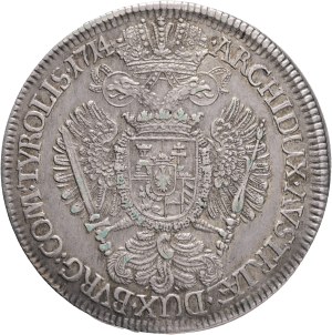 CHARLES VI. 1711-1740 1 Thaler 1714, Hall, Ag.875 28,8g 43mm, KM#1570, Her#333-337