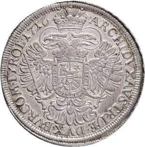 CHARLES VI. 1711-1740 1 Thaler 1716, Vienna , Ag. 28,72g 43mm,CNA#170a7