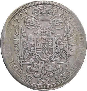 CHARLES VI. 1711-1740 1 Thaler 1723 FS, Prague , author F. Scharff, Silver Ag. 28,14g 43 mm, KM#700, R!