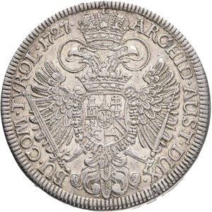 CHARLES VI. 1711-1740, 1 Thaler 1727 Hall, Ag. 28,79g 43mm , KM# 1617, Dav Aus# 1054