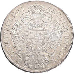 CHARLES VI. 1711-1740, 1 Thaler 1735 Vienna, Ag. 28,74g 43mm , KM# 1579.3, extraordinary specimen