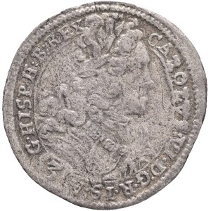 CHARLES III. (VI.) 1711-1740 3 Kreuzer 1712 PW, Bratislava, Ag. 1,63g 21,5mm, mint mark - PW, mintmaster Wörody, KM#287, ÉH#1198