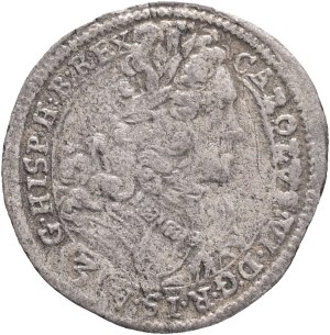 CHARLES III. (VI.) 1711-1740 3 Kreuzer 1712 PW, Bratislava, Ag. 1,63g 21,5mm, mint mark - 