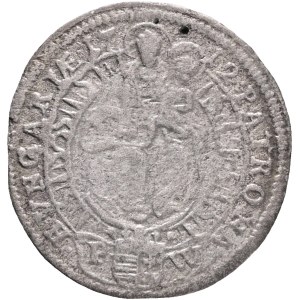 CHARLES III. (VI.) 1711-1740 3 Kreuzer 1712 PW, Bratislava, Ag. 1,63g 21,5mm, mint mark - PW, mintmaster Wörody, KM#287, ÉH#1198