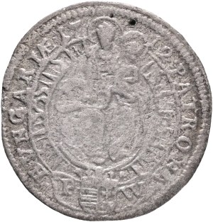 CHARLES III. (VI.) 1711-1740 3 Kreuzer 1712 PW, Bratislava, Ag. 1,63g 21,5mm, mint mark - 