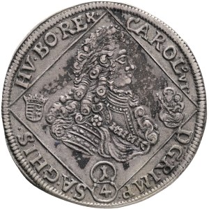 CHARLES III. VI. 1711-1740 1/4 Thaler 1721 N.B. Nagybanya, Husz#1621 Ag. 6,812g 31mm