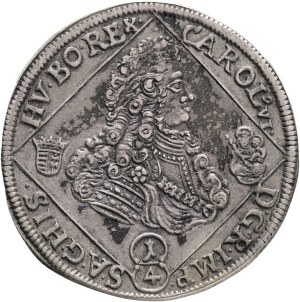 CHARLES III. VI. 1711-1740 1/4 Thaler 1721 N.B. Nagybanya, Husz#1621 Ag. 6,812g 31mm