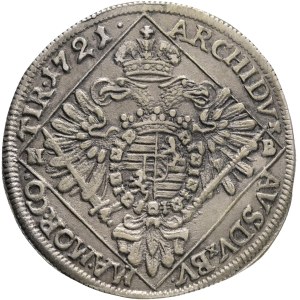 CHARLES III. VI. 1711-1740 1/4 Thaler 1721 N.B. Nagybanya, Husz#1621 Ag. 6,812g 31mm