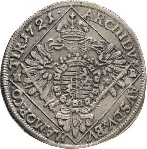 CHARLES III. VI. 1711-1740 1/4 Thaler 1721 N.B. Nagybanya, Husz#1621 Ag. 6,812g 31mm