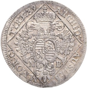 CHARLES III. (VI.) 1711-1740 1/4 Thaler 1739, N.B.,Nagybanya, Silver Ag. 7,27g 34/1,3mm, KM#305, ÉH#1195