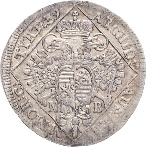 CHARLES III. (VI.) 1711-1740 1/4 Thaler 1739, N.B.,Nagybanya, Silver Ag. 7,27g 34/1,3mm, KM#305, ÉH#1195