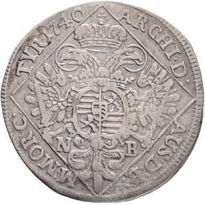 CHARLES III. VI. 1711-1740 1/4 Thaler 1740 N.B. Nagybanya, Husz#1624 Ag. 6,99g 31mm