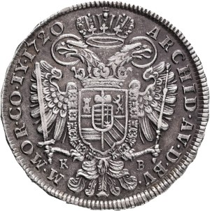 CHARLES III. (VI.) 1711-1740 1/2 Thaler 1720 K.B. Kremnica, Hal#557, Husz#1611 Ag. 14,19g 33mm
