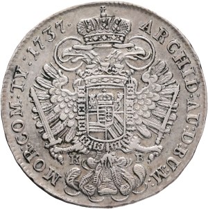 CHARLES III. (VI.) 1711-1740 1/2 Thaler 1737 K.B. Kremnica , ÉH#1188, KM#313 Silver Ag. 14,35g 35 mm