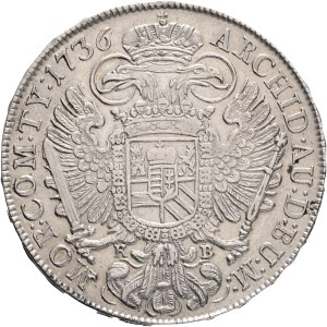 CHARLES III. (VI.) 1711-1740 1 Thaler 1736 KB Kremnica, KM#310, ÉH#1185 Ag. 28,76g 41mm