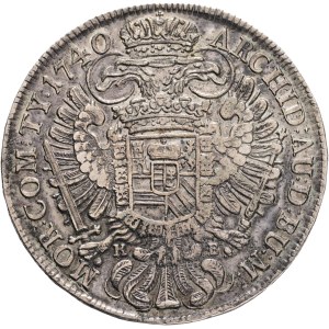 CHARLES III. (VI.) 1711-1740 1 Thaler 1740 K.B., Kremnica Silver Ag. 28,75g 41mm, KM#310, ÉH#1185