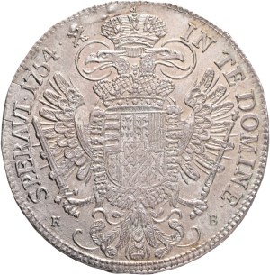FRANCIS I. of LORRAINE 1745-1765 1 Thaler 1754 K.B. Kremnica, Husz#1787 Ag. 27,68g 40mm just.