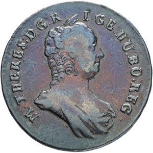 MARIA THERESIA 1740-1780 Cooper Poltura 1763 P H- K M, mint Smolnik (Slovakia) KM#377 Cooper 17,05g 30mm