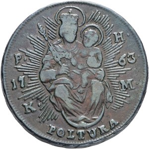MARIA THERESIA 1740-1780 Cooper Poltura 1763 P H- K M, mint Smolnik (Slovakia) KM#377 Cooper 17,05g 30mm