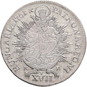 MARIA THERESIA 1740-1780, XVII. Kreuzers 1761*X KB Kremnica , Silver Ag. 6,03g 28,33mm, ÉH#1243, KM#356.1