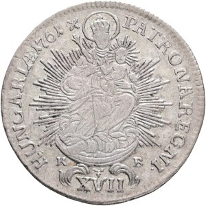 MARIA THERESIA 1740-1780, XVII. Kreuzers 1761*X KB Kremnica , Silver Ag. 6,03g 28,33mm, ÉH#1243, KM#356.1