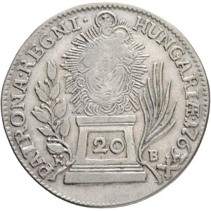 MARIA THERESIA 1740-1780, 20 Kreuzers 1763 KB Kremnica, Silver Ag.583 6,54g 28,2mm ÉH#1240, KM#366