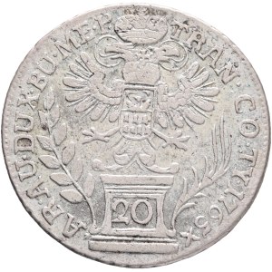 MARIA THERESIA 1740-1780, 20 Kreuzers 1765 coinage for Transylvania, Alba Lulia , Silver Ag.583 6,52g 27,3mm , ÉH# 620, KM# 634